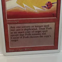 MTG - Fork Revised Edition Rare Interrupt Red Amy Weber Regular - Image 4