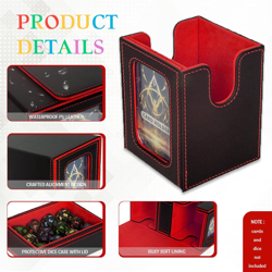 MTG Deck Box, 3-In-1 MTG Commander Deck Storage with Dice Tray, 4 Dividers & 2 C - Image 4