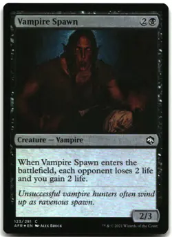 MTG Vampire Spawn FOIL C Adventures in the Forgotten Realms 123 LP - Image 1