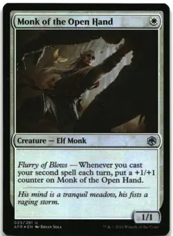 MTG Monk of the Open Hand FOIL U Adventures in the Forgotten Realms 25 LP - Image 1