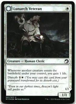MTG Lunarch Veteran FOIL C Innistrad: Midnight Hunt 27 LP - Image 2
