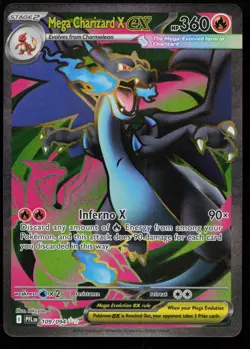 MEGA CHARIZARD X EX 109/094 ULTRA RARE PHANTASMAL FLAMES POKEMON NM - Image 1