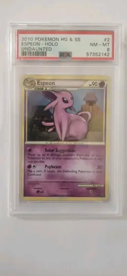 Pokemon PSA 8 Espeon 2/90 HGSS Undaunted Holo 2010 Near Mint - Image 1