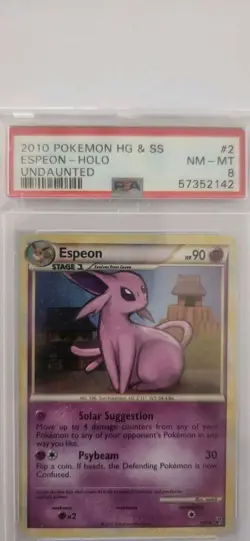 Pokemon PSA 8 Espeon 2/90 HGSS Undaunted Holo 2010 Near Mint - Image 2