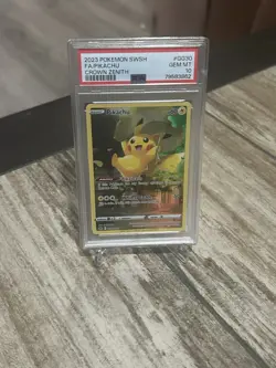 PSA 10 2023 Pokemon TCG Pikachu GG30 SWSH Crown Zenith Full Art Holo - Image 1
