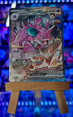 Team Rocket's Nidoking 233/182 Secret Illustration Rare Destined Rivals Pokemon - Image 1