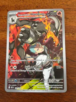 POKEMON DESTINED RIVALS TEAM ROCKET"S HOUNDOOM IR ILLUSTRATION RARE HOLO - Image 1