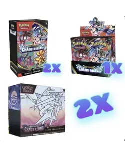 Pokemon Chaos Rising 2x Pokemon Center ETBs + 1x Booster Box + 2x Booster Bundle - Image 1