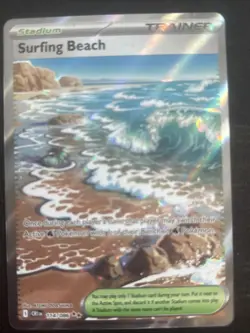 Surfing Beach 114/086 Ultra Rare ME04: Chaos Rising Pokemon Near Mint - Image 1