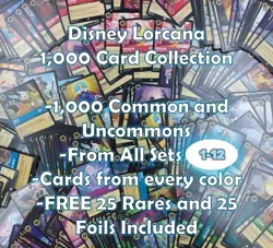 Disney Lorcana TCG Bulk Lot 1000 Cards All Sets Chapter 1-12 FREE Rares & Foils - Image 1