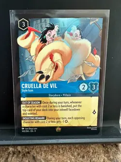 Disney Lorcana Fabled - Cruella De Vil, Style icon - 143/204 - Image 1