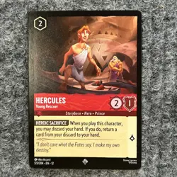 Disney Lorcana Wilds Unknown Hercules Young Rescuer 123/204 Super Rare NM - Image 1
