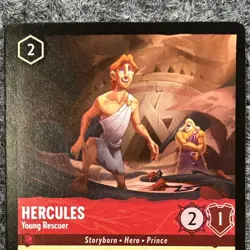 Disney Lorcana Wilds Unknown Hercules Young Rescuer 123/204 Super Rare NM - Image 3