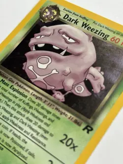 Dark Weezing Holo 14/82 Team Rocket WOTC Pokemon Card NM Swirl Vintage - Image 1