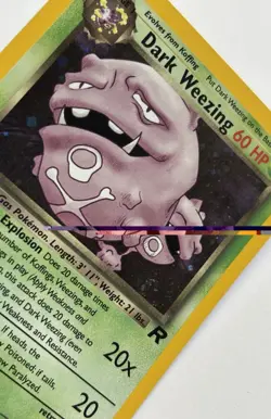 Dark Weezing Holo 14/82 Team Rocket WOTC Pokemon Card NM Swirl Vintage - Image 3