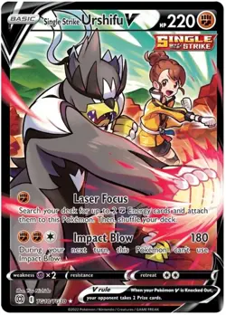 Single Strike Urshifu V - TG18/TG30 - Character Rare NM, English Pokemon Brillia - Image 1