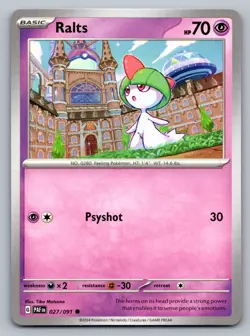 Pokemon TCG SV: Paldean Fates Ralts 027/091 - Image 1