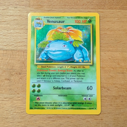 Pokemon TCG Venusaur Base Set Holo Rare 15/102 Stage 2 100 HP English 1999 - Image 1