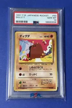 1997 PM Japanese Rocket Diglett #50 PSA 10 GEM MT - Image 1