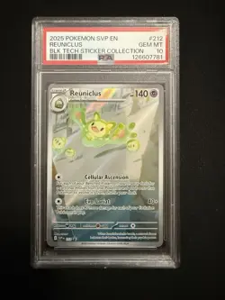 Pokemon TCG PSA 10 2025 Reuniclus 212 SVP EN Holo Sticker Collection - Image 1