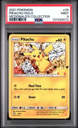 2021 POKEMON MCDONALD'S COLLECTION #25 PIKACHU-HOLO PSA 9 - Image 1
