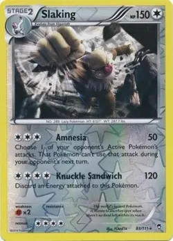 Slaking - 83/111 - Holo Rare - Reverse Holo LP, English Pokemon Furious Fists - Image 1