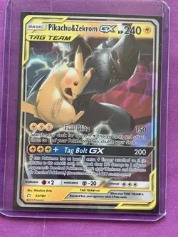 Pokemon Pikachu & Zekrom GX SM9 33/181 NM Holofoil Ultra Rare - Image 1
