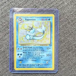 Wizards Pokemon TCG Vaporeon 12/64 Jungle Holo Rare 80 HP English 1999 - Image 2