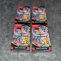 Pokemon TCG: Mega Evolution-Chaos Rising Booster Bundle (6 Packs) x4 In HAND - Image 1