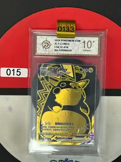 Grade10 Pokemon Chinese Sword & Shield CS4.1C-019 UR Black Gold Pikachu VMAX - Image 1