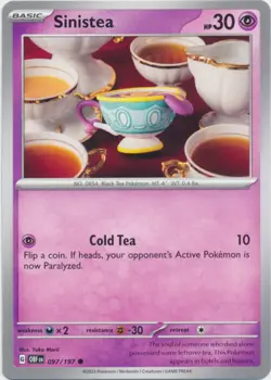 Sinistea - 097/197 - Common - Reverse Holo NM, English Pokemon Obsidian Flames - Image 1