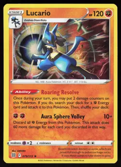 Lucario 079/172 Holo Rare Brilliant Stars Pokemon Holo Lightly Played - Image 1