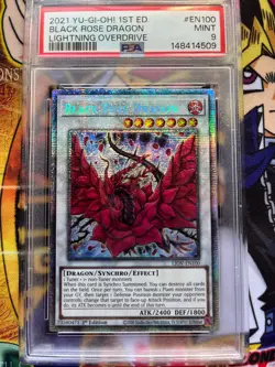 2021 YU-GI-OH! LIOV-LIGHTNING OVERDRIVE 1ST EDITION BLACK ROSE DRAGON PSA 9 - Image 1