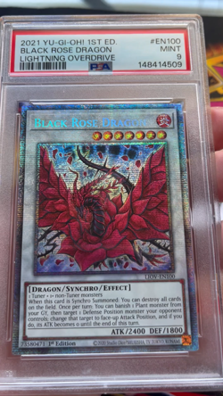 2021 YU-GI-OH! LIOV-LIGHTNING OVERDRIVE 1ST EDITION BLACK ROSE DRAGON PSA 9 - Image 2