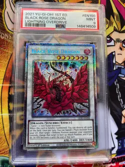 2021 YU-GI-OH! LIOV-LIGHTNING OVERDRIVE 1ST EDITION BLACK ROSE DRAGON PSA 9 - Image 5
