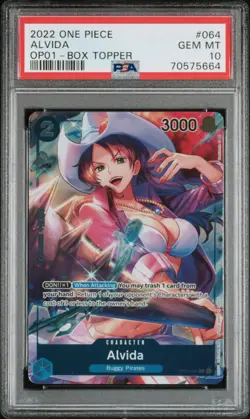 PRE-ERRATA 2022 One Piece OP01-064 Alvida - PSA 10 - English 1st Wave - Image 1