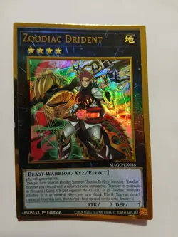 Yugioh Zoodiac Drident Gold Rare MAGO-EN036 1st Ed Near Mint - Image 1
