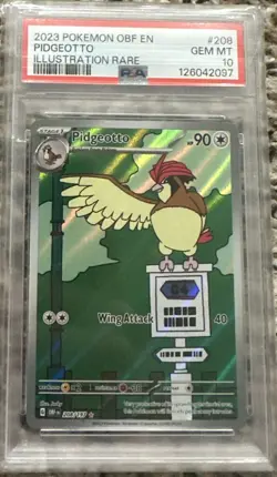 2023 Pokemon TCG Pidgeotto IR Obsidian Flames 208/197 PSA 10 - Image 1