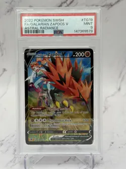 2022 Pokemon Galarian Zapdos V Astral Radiance TG19/TG30 Holo Ultra Rare PSA 9 - Image 1