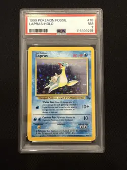 1999 POKEMON FOSSIL #10 LAPRAS-HOLO PSA 7 - Image 1