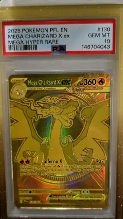 Pokemon TCG Mega Charizard X Ex Mega Hyper Rare Holo 130/094 PSA 10 - Image 3
