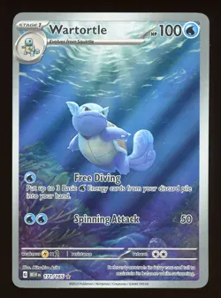 2023 Pokemon 151 Wartortle Illustration RARE HOLO 171/165 EN - Image 1