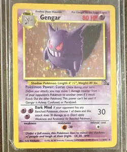 Wizards Pokemon TCG Gengar 5/62 Fossil Holo Rare English 1999 80HP - 2 - Image 1