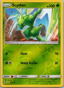 Scyther 5/68 Uncommon Hidden Fates Pokemon Reverse Holo Near Mint - Image 1