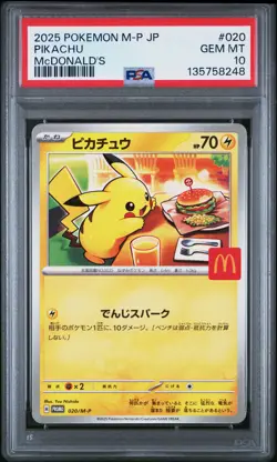 2025 POKEMON JAPANESE M-P PROMO MCDONALD'S #020 PIKACHU PSA 10 - Image 1