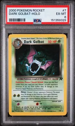 2000 POKEMON ROCKET #7 DARK GOLBAT-HOLO PSA 6 - Image 1