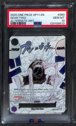 One Piece Gear Two Alternate Art OP11-080 PSA 10 - Image 1