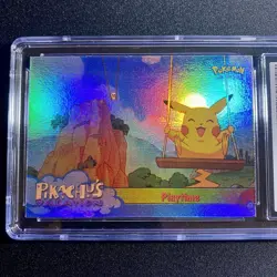 CGC 8.5 Topps Pikachu's Vacation Playtime #57 RAINBOW FOIL HOLO Pokemon Card psa - Image 1