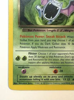 Dark Golbat - 24/82 - WOTC Team Rocket Rare Pokemon Card - NM - Image 2