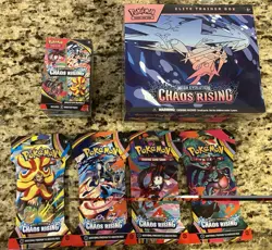 NEW SEALED Pokemon Chaos Rising Elite Trainer Box, Booster Bundle, 4 Art, 2 Coin - Image 1